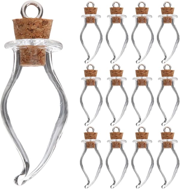Glass ønskeflasker og krokdesign med korkpropper 30 stk dråpeformede og dekorative oppbevaring