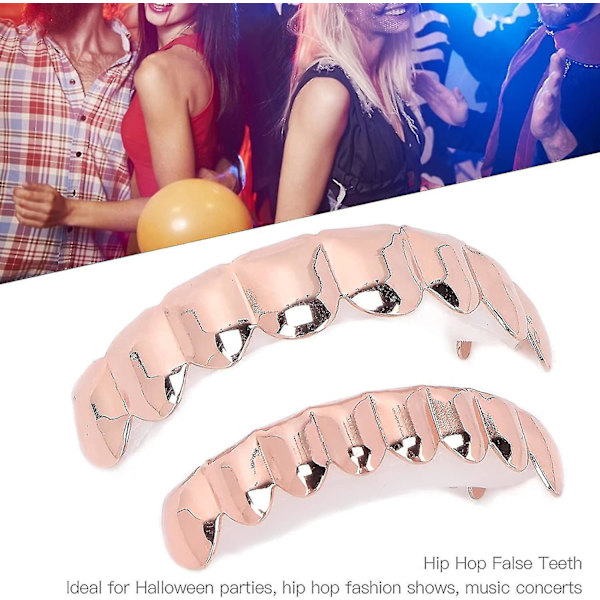 Halloween Hip Hop Tennersett, Halloween Hip Hop Tennersett Alloy Hip Hop Falske Tenner Festival Tenner Dekorasjon Brace For Halloween Party Rekvisitter (gull Bd-y