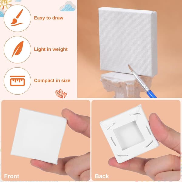 24 st Mini Målningsramar Bomullsdukpaneler DIY Konsttavlor Uppspända Dukar