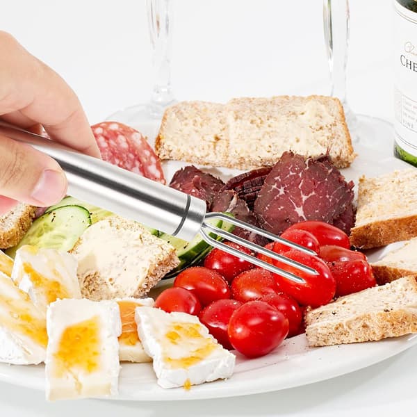 2 stk. maisgafler i rustfritt stål til grilling, sterkt materiale og enkel struktur