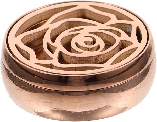 Mini magnetisk aromadiffuserklips for masker med 6 bomullspads, 15 mm rosegull liten eterisk oljemaskeklips