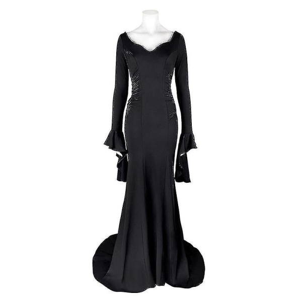 Addams onsdag Morticia Addams kostyme parykk Voksen kvinner punk gotisk blonde kjole 120 Dress only