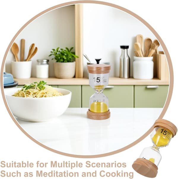 15-minutters kjøkken-sandglass-timer i tre