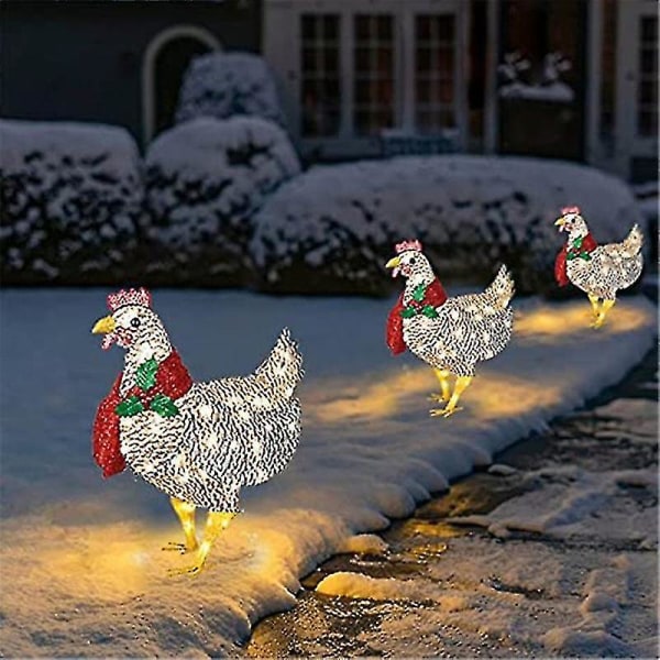 Hagelys Kyllingdekor LED Jul Utendørs