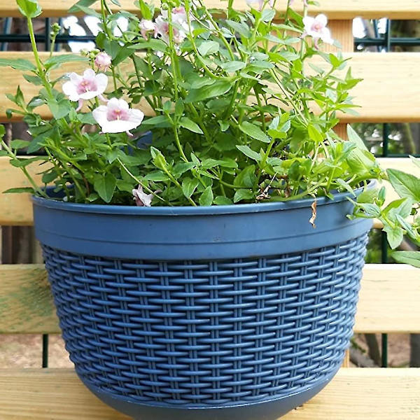 Sett med 2 hengende blomsterpotter i plast - Avtakbare kroker