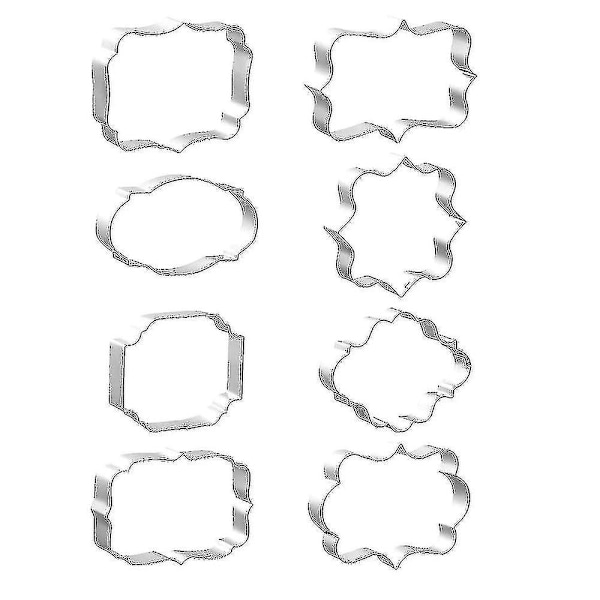 8-delad Mousse Ring i Rostfritt Stål Ångad Bunke Keksform Set DIY