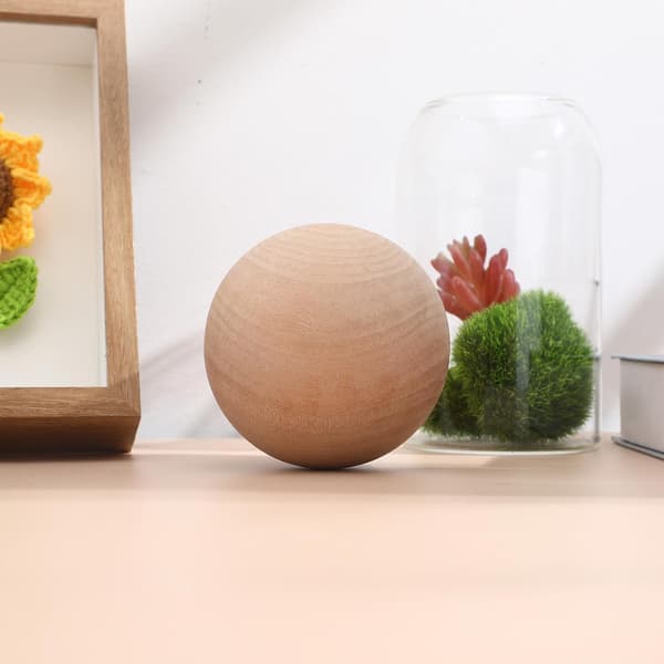 9 cm uferdig trekule for håndverk DIY-tilbehør, solid naturlig trekule