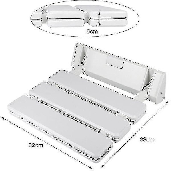 Taitettava suihkutuoli alumiinista ja ABS:stä, 330 x 320 x 70 mm