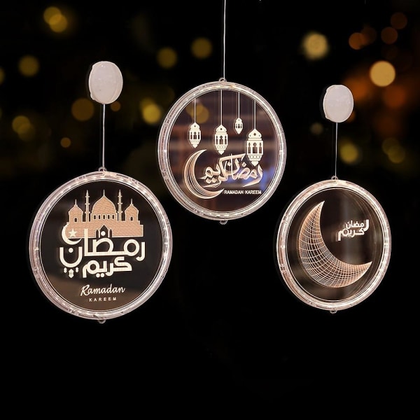Eid Mubarak Måne- og Stjernelys Slot Dekoration Lampe