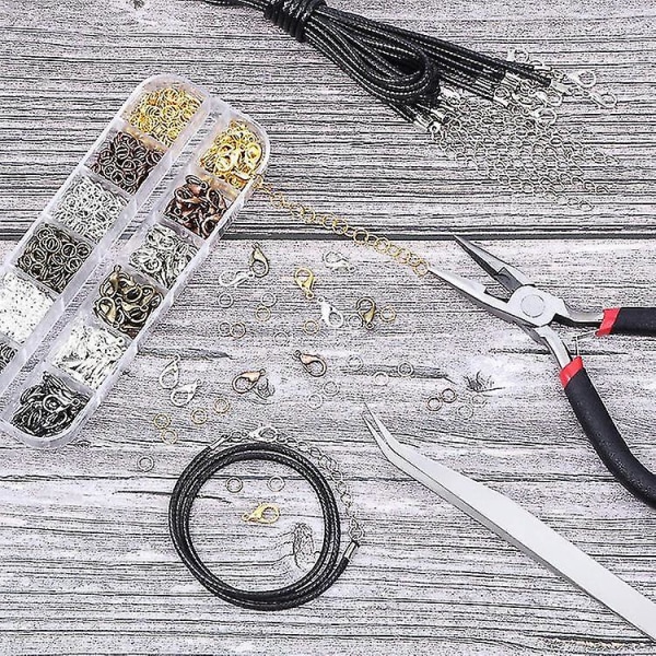 Smycken gör Jump Ring Kit DIY halsband Set fynd