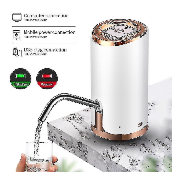 1200mah usb oppladbar elektrisk automatisk husholdningsvanndispenser Vannpumpe for smarthjem H-yuhao Grey