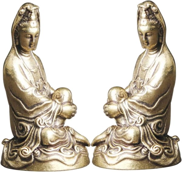 4 stk. stilfuld messing Buddha-statue Yin-pynt Boligindretning Buddha-figur