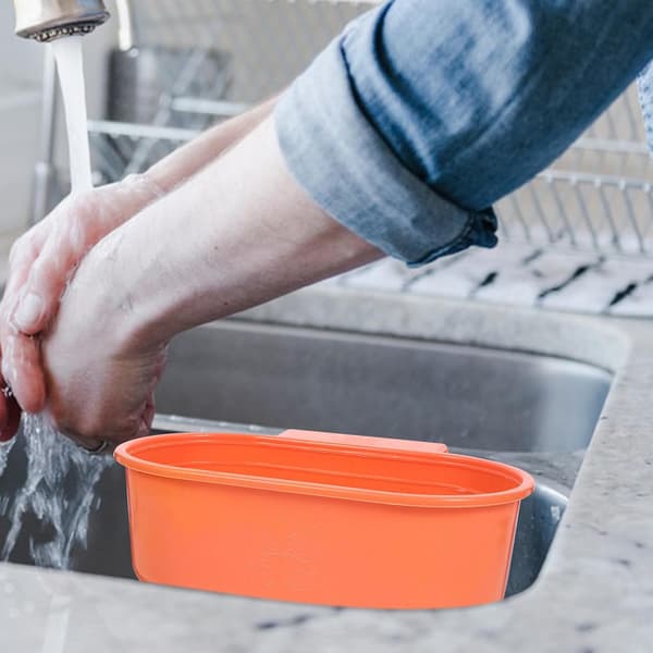 Matavfall Avloppskorg Diskbänk Matavfallssil Orange Plast Förvaringsställ