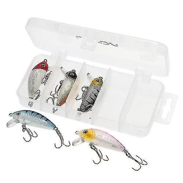 5 stk. 5cm/3.7g Fiskeblinker Sæt Hård Lokke Crank Baits Crankbaits Treble Krog Med Fiskegrej Bo