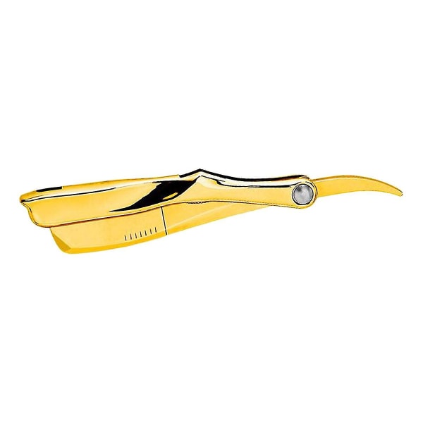 Klassisk Guld Skæg Razor, Gammeldags Manuel Barber Razor Barber Shop Skægbarbering Ansigt Øjenbryn Razor Foldbar Razor