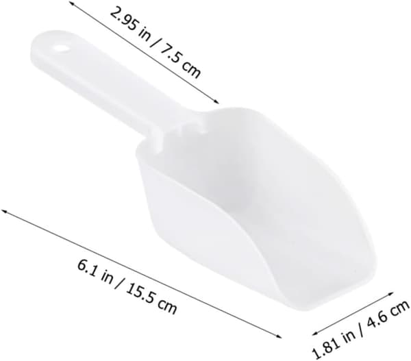 12 stk. multifunksjonelt skuffesett for pulver og is laget av solid PP ergonomisk håndtak
