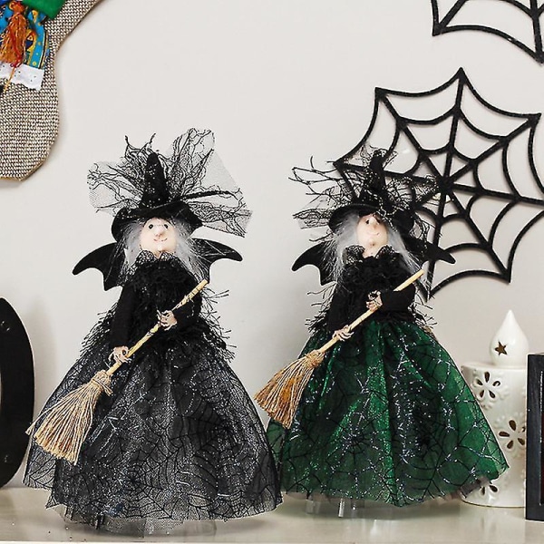 Halloween-dekorasjoner Ghost Festival Heks Doll Tree Top Star Desktop Decoration Doll Ornaments