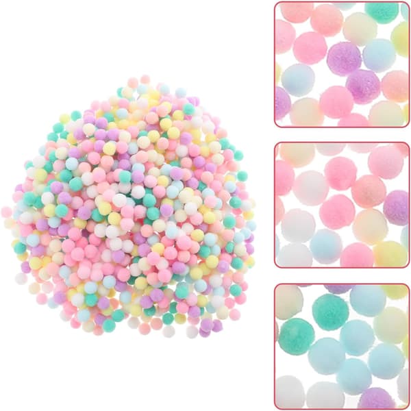 Små fluffy pomponer 0,4 tommer bløde pelsbolde til tøj hatte sko DIY håndværkstilbehør
