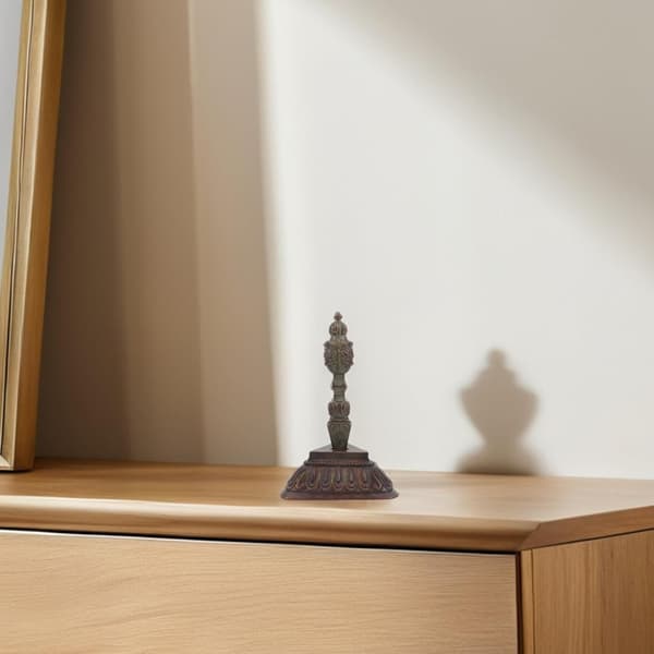 Tibetansk Vajra Dorje Støder Statue Kobberlegering Dekorativ Støder med Stativ, Helligt Design