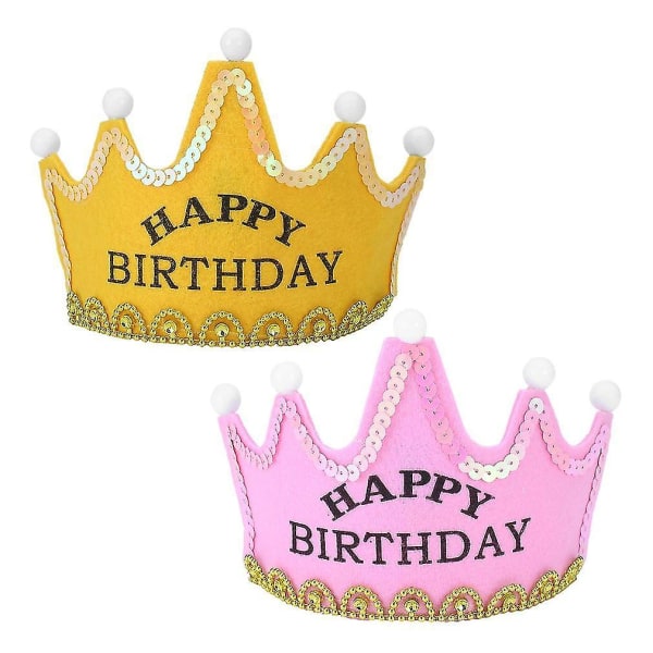 Härlig King Princess Kids Birthday LED Crown Cap