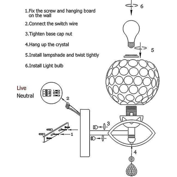 Krystallhengende vegglamper LED E14 Innredning til hjemmet