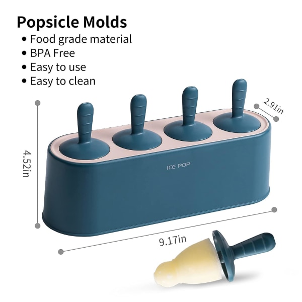 Molds tecknad form, baby Bpa-fria, återanvändbara molds (blå )