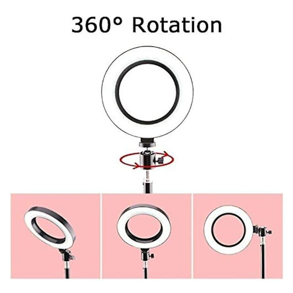 1 stk. 26 cm 10 tommer LED Selfie Ringlys Dæmpbar Kamera