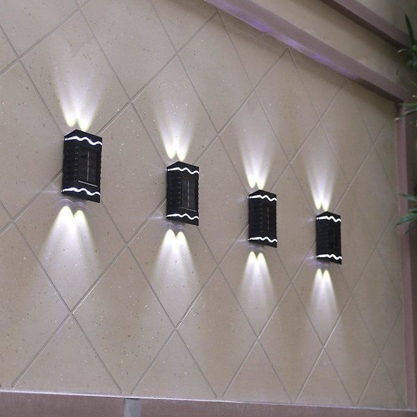 4 stk Solar Væglamper Udendørs Vandtæt Haveindretning