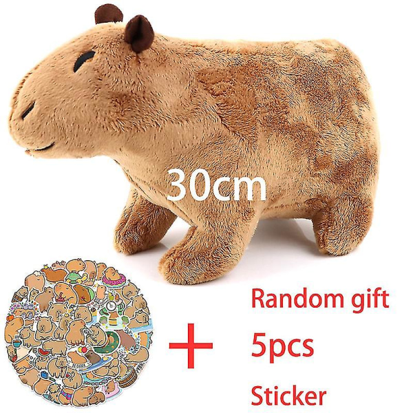 Reallilfe Capybara Plyslegetøj Sød Capybara Plysdukke Fluffy Fyldte Dyr Drenge Børn Hjem Decor 2pcs 30cm