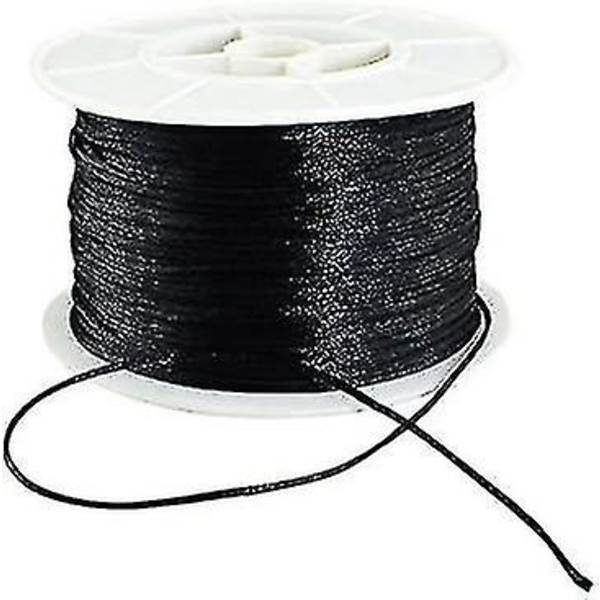 100 Yards Rund Nylon Perletråd Snøre 1mm - Sort