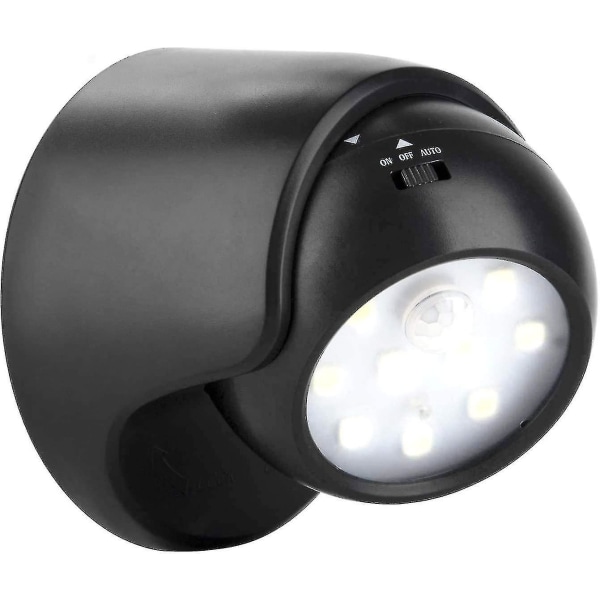 Utomhusvägglampa med rörelsesensor, 1000 Lumen LED-belysning utomhus, batteridriven, 360 grader (shikai)-yuhao