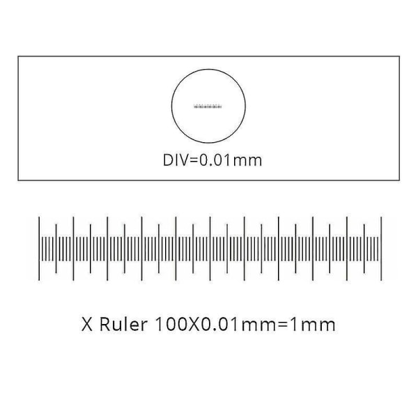 25x75 mm 0,01 mm Mikroskop Stage Mikrometer Kalibrer lysbilde