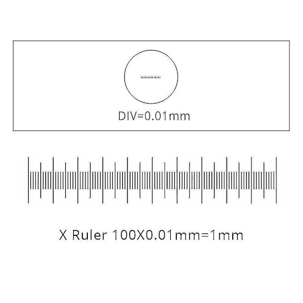 25x75mm 0,01mm Mikroskop Trinmikrometer Kalibreringsglas