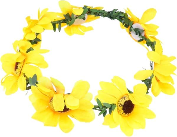 Solsikke krone hodebånd hårkrans for brudefestivaler blomsterhodeplagg solsikkedesign