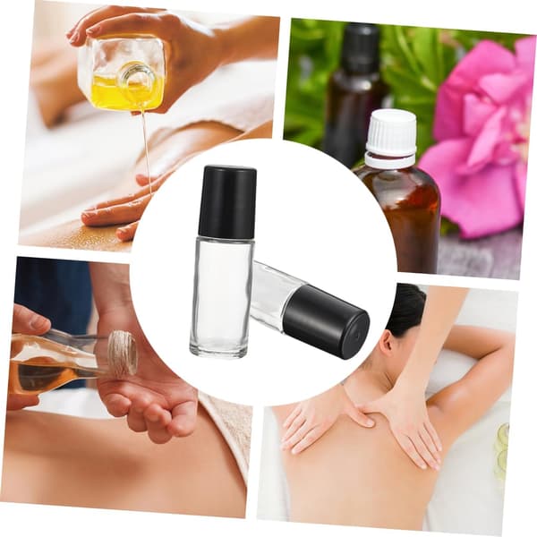 6 st 30 ml påfyllningsbara roll-on-flaskor vita glas bärbara oljerullflaskor