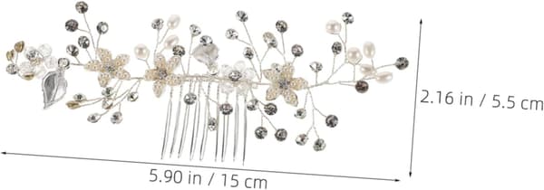 Bryllupshårkam til brud Elegant rhinsten blomsterperle sideklemme