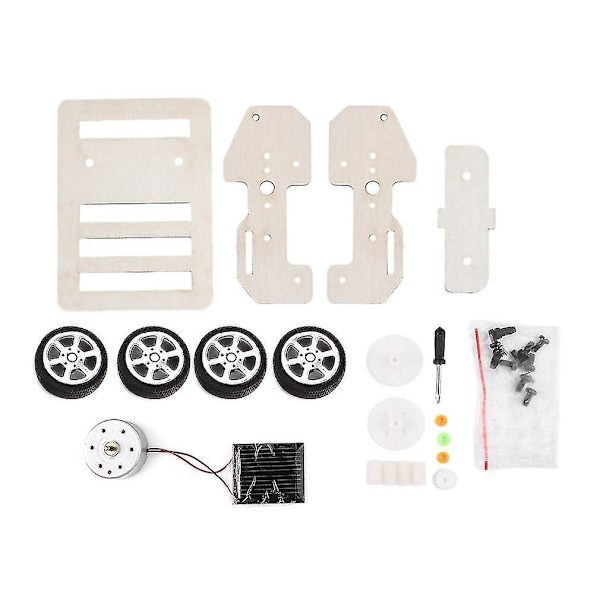 DIY Mini Träbilmodell Solcellsdriven Kit Barn Pedagogisk Leksak Present