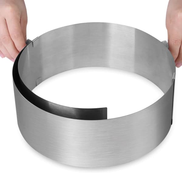 Mousse Kageform Rustfrit Stål Justerbar Rund 16-30 cm Diameter Bageform Kagedekorationsværktøj