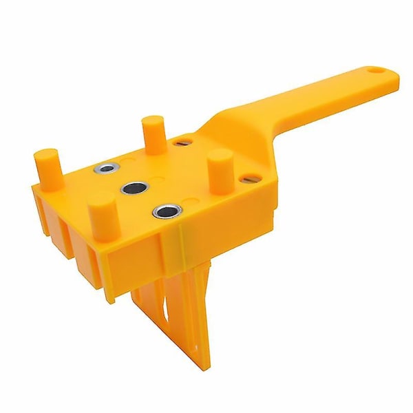Trebearbeidingsdyvel-jiggsett 6/8/10 mm håndholdt tredyvel-boreguide Hulllokalisering Boredyvel-hullsagverktøy (1 stk, gul)