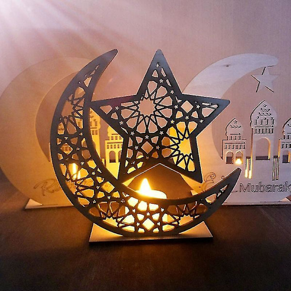 Ramadanin ja Eid Mubarakin Kotipuinen Pöytäjalusta Koriste