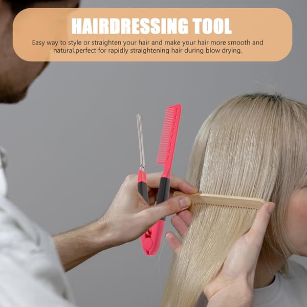 Professionell V-formad plattångskam för styling och plattning