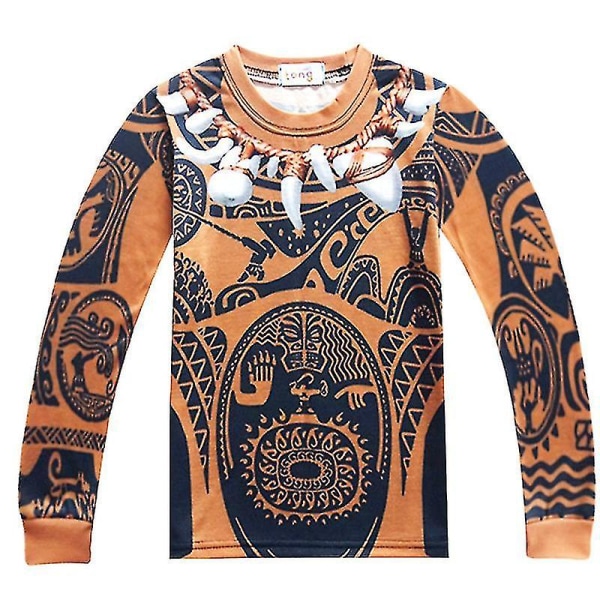 Moana Maui Kostym Barn Pojkar Långärmad Pyjamas Pjs Set Nattkläder 4-5 Years