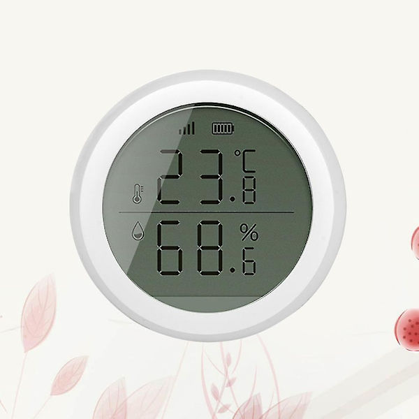 Trådlös Temperaturvärmedetektor App Temperatur Fuktighetssensor Utan Batteri (vit)