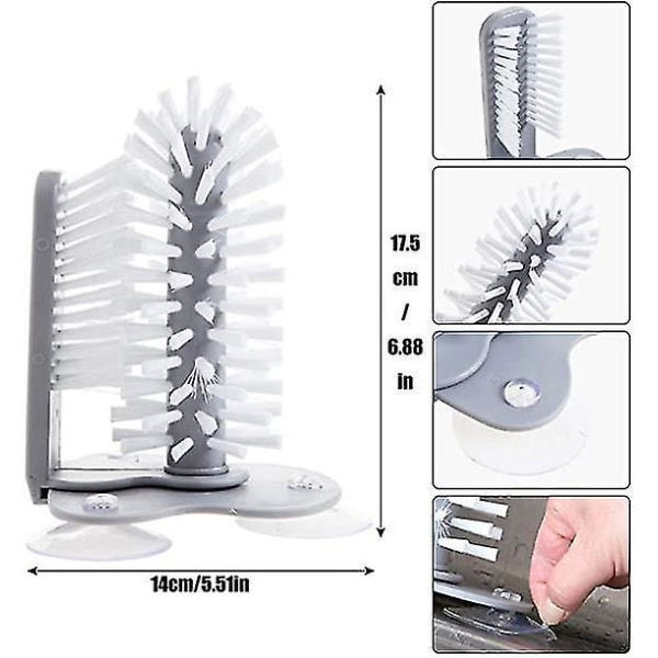 Kjøkkenbørste 2 stk Flaskevasker Dobbeltsidig Sug