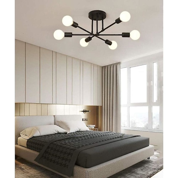 6-valaisimen 70 cm Sputnik-tyylinen riippuvalaisin metallista