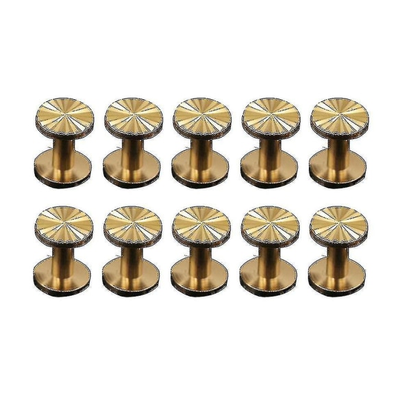 10pcs Solid Brass Sunflower Screws Stud Flat Fastener Belt Harness Nail Rivets Leather Craft Diy (10x4x10mm)