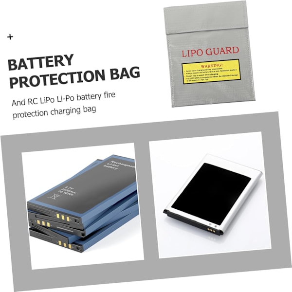 18x23cm Lipo Batteri Brandsikker Li-po Batterisæk Batterisikkerhed Opladningssæk Sølvfarve