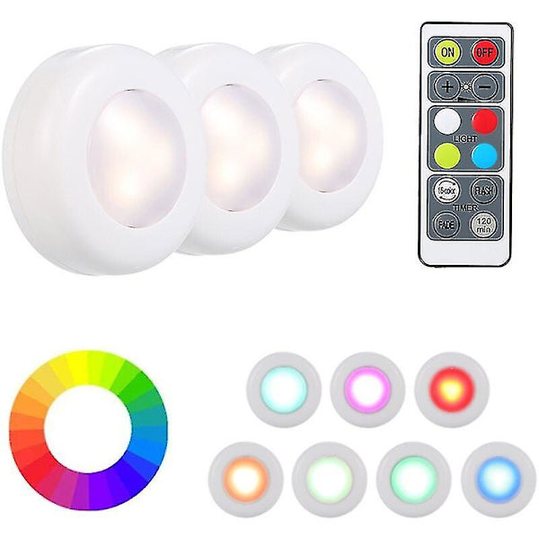 RGB LED-lys under skap med fjernkontroll og justerbar lysstyrke