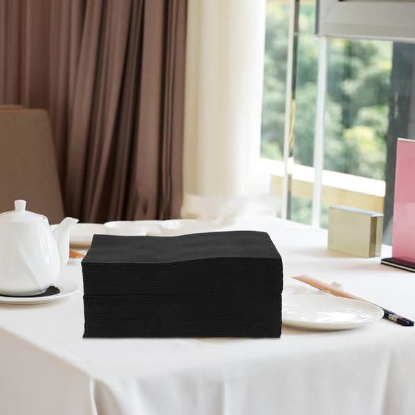 Engangs sorte servietter 50 stk., 30x43 cm foldbare hotel fest bordartikler