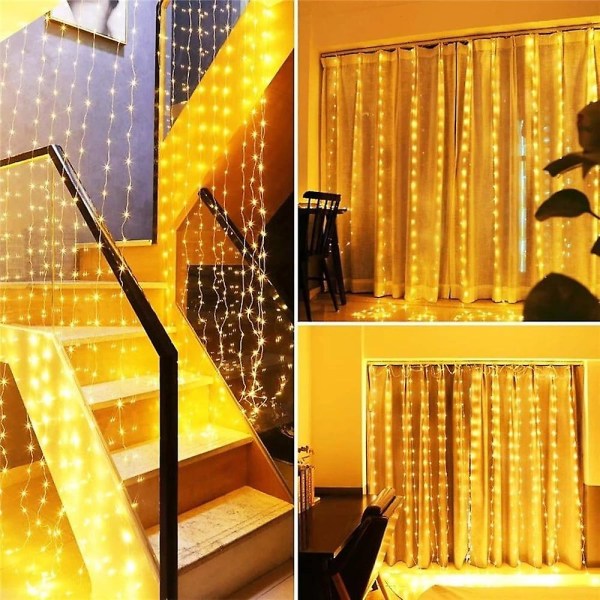 LED Gardinlys Solcelle 3x2m 200 LEDer Feelystring IP65